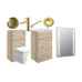 Pilton Bathroom Furniture Pack with Brushed Brass Taps and Free LED Mirror